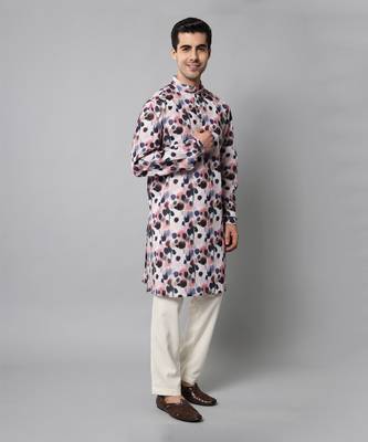 Wrinkle free Multi coloured hand painted kurta 3