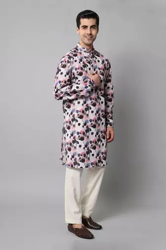 Wrinkle free Multi coloured hand painted kurta