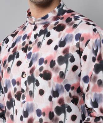 Wrinkle free Multi coloured hand painted kurta 4