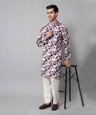 Wrinkle free Multi coloured hand painted kurta 5
