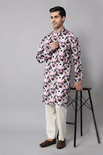 Wrinkle free Multi coloured hand painted kurta