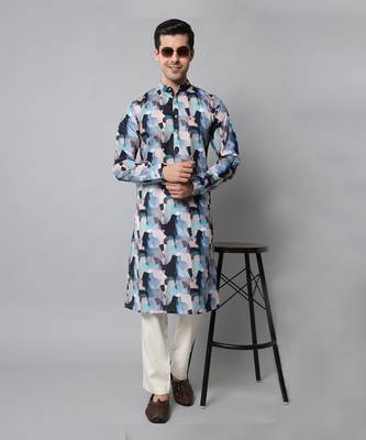 Wrinkle free Multi coloured hand painted kurta 1