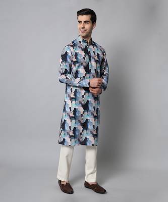 Wrinkle free Multi coloured hand painted kurta 3