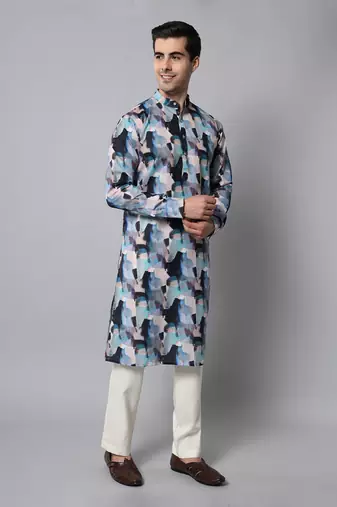 Wrinkle free Multi coloured hand painted kurta