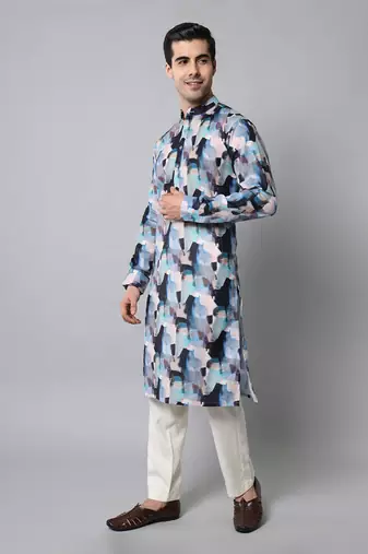 Wrinkle free Multi coloured hand painted kurta