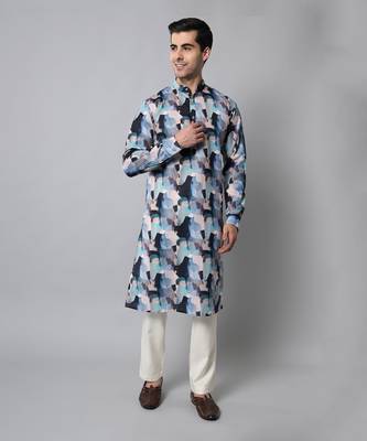Wrinkle free Multi coloured hand painted kurta 5
