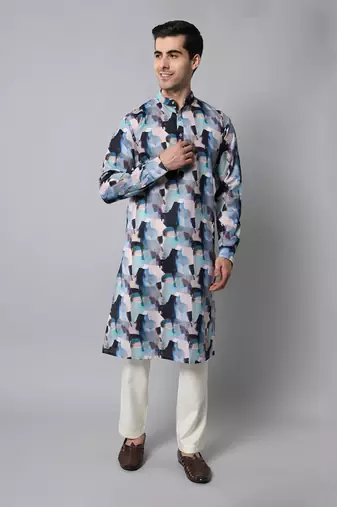 Wrinkle free Multi coloured hand painted kurta