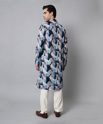 Wrinkle free Multi coloured hand painted kurta 6