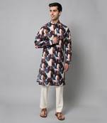 Wrinkle free Multi coloured hand painted kurta