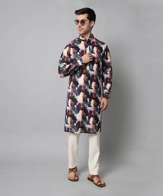 Wrinkle free Multi coloured hand painted kurta 5