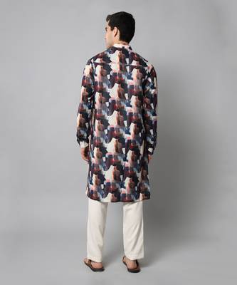 Wrinkle free Multi coloured hand painted kurta 6