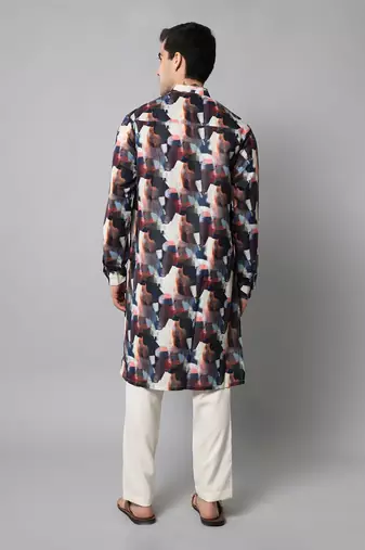 Wrinkle free Multi coloured hand painted kurta