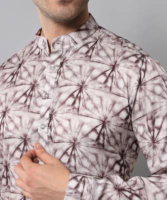 Wrinkle free Off white and maroon tie dye kurta with pants 5