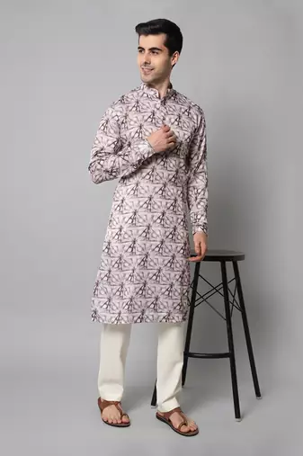 Wrinkle free Off white and maroon tie dye kurta with pants