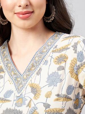 Beige printed cotton salwar 4