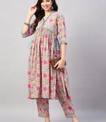 Multicolor printed cotton salwar