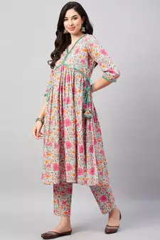 Multicolor printed cotton salwar