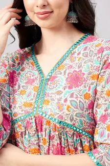 Multicolor printed cotton salwar