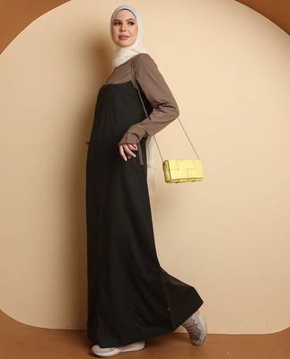 Length 58 | Fresh Olive Full Front Opening Jilbab | Silk Route  1
