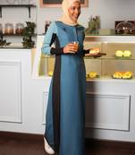 Length 60 | Moroccan Blue Side Panel Jilbab | Silk Route 