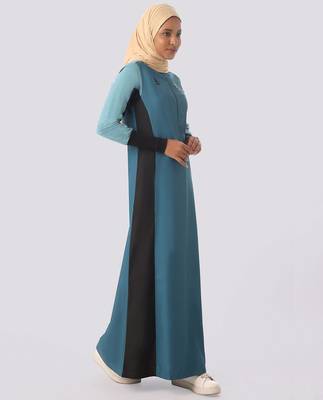 Length 60 | Moroccan Blue Side Panel Jilbab | Silk Route  2