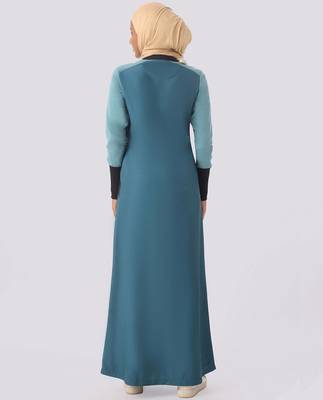 Length 60 | Moroccan Blue Side Panel Jilbab | Silk Route  3