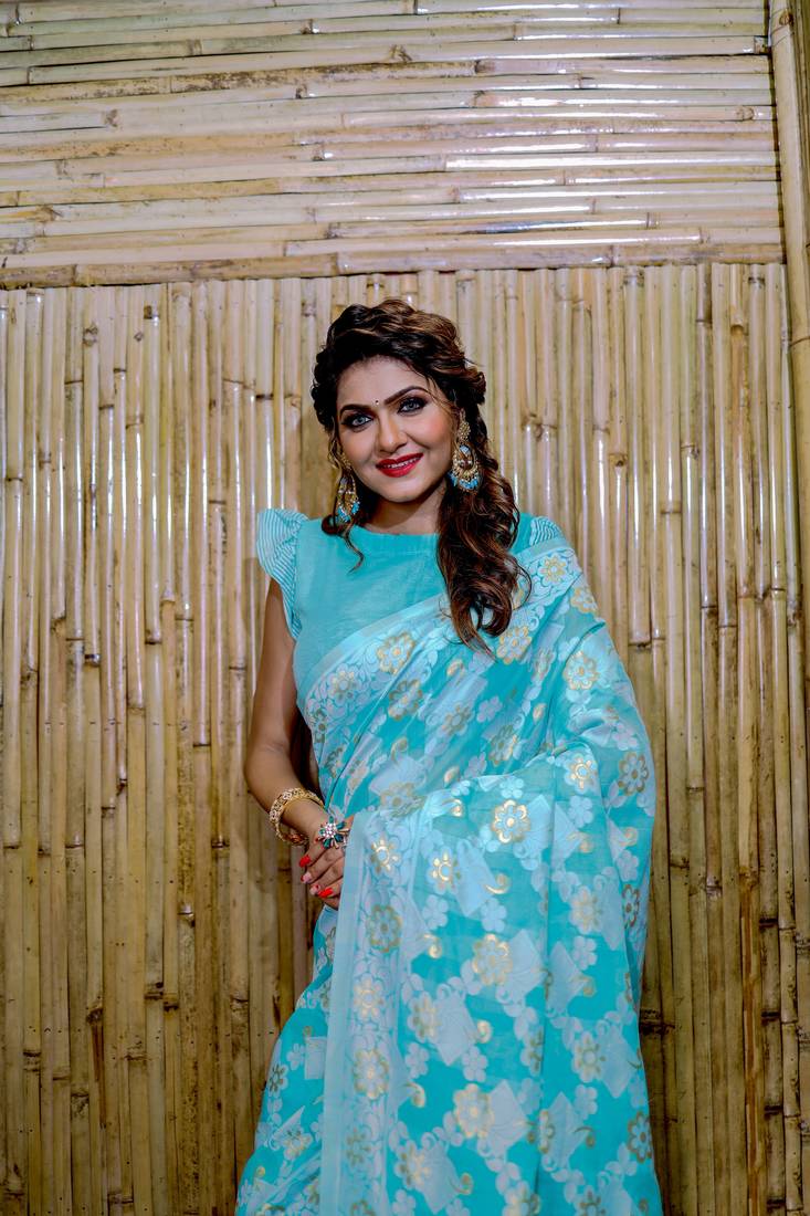  Rama Cotton Sarees With Blouse