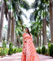  Orange Cotton Sarees With Blouse