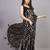 Black embroidered georgette saree with blouse