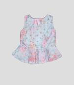 Katan Silk Peplum top with net skirt