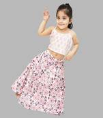 Handblock cotton Crop top and skirt