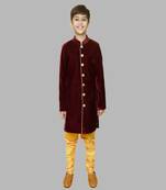 Velvet Maroon Sherwani set