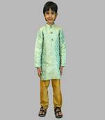 Sky Blue Brocade Kurta Pajama Set