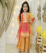 Multi Colored Yellow., Pink & Red Sharara Set