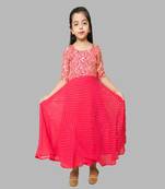 Pink Gota & Mukaish Work Georgette Dress