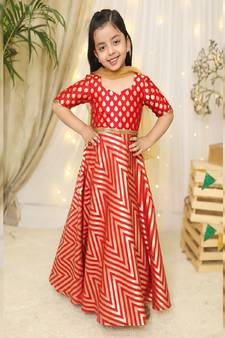 Silk Red Anarkali Set