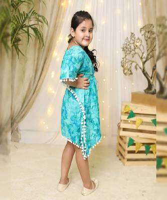 Blue Floral Kaftan Set 1