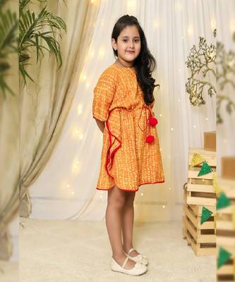Yellow Bandhej Kaftan Set 2
