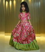 Floral Print Silk Lehenga Set