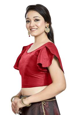 Red Art Silk Designer Party Wear Readymade Blouse 2