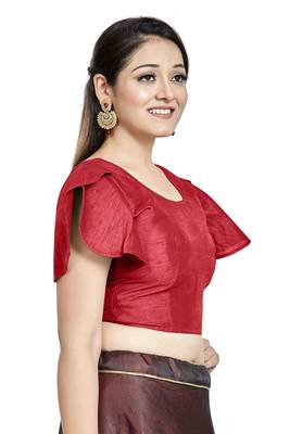 Red Art Silk Designer Party Wear Readymade Blouse 3
