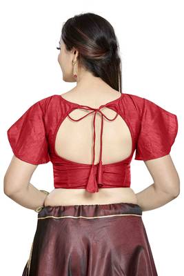 Red Art Silk Designer Party Wear Readymade Blouse 4