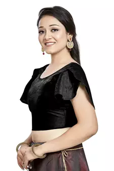 Black Art Silk Designer Party Wear Readymade Blouse