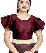 Maroon Art Silk Party Wear Readymade Blouse