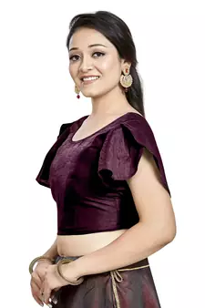 Wine Art Silk Designer Party Wear Readymade Blouse
