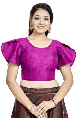 Pink Art Silk Designer Party Wear Readymade Blouse 1