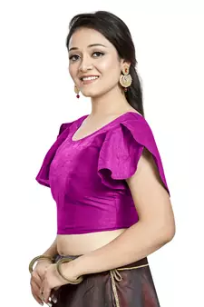 Pink Art Silk Designer Party Wear Readymade Blouse