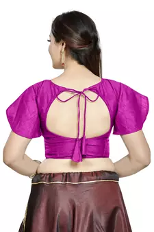 Pink Art Silk Designer Party Wear Readymade Blouse