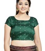 Green Silk Designer Party Wear Readymade Blouse