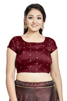 Maroon Silk Designer Party Wear Readymade Blouse